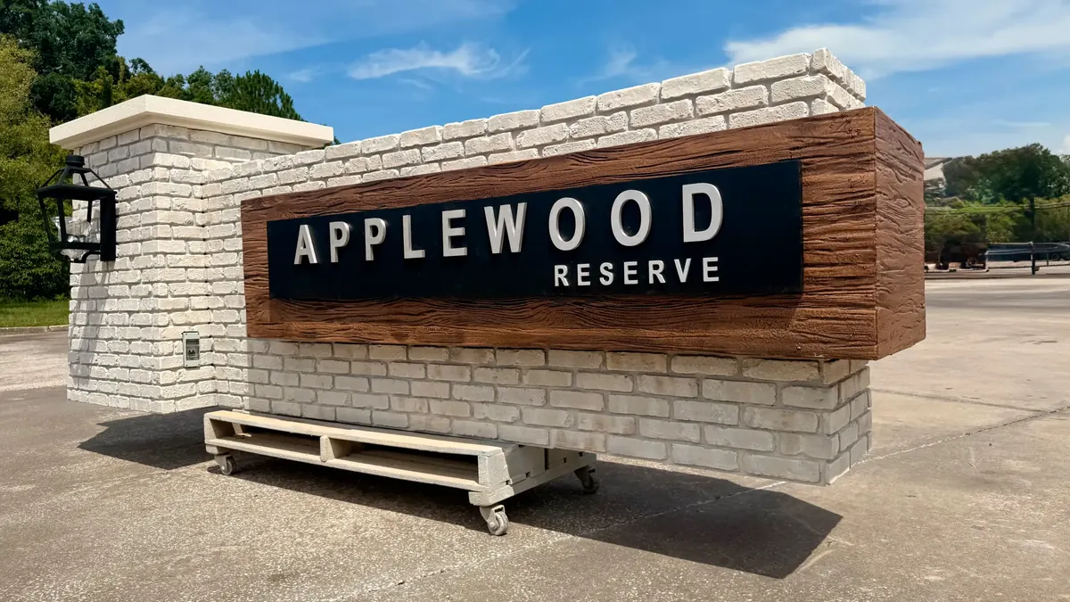 Modernist Stucco Blade Sign