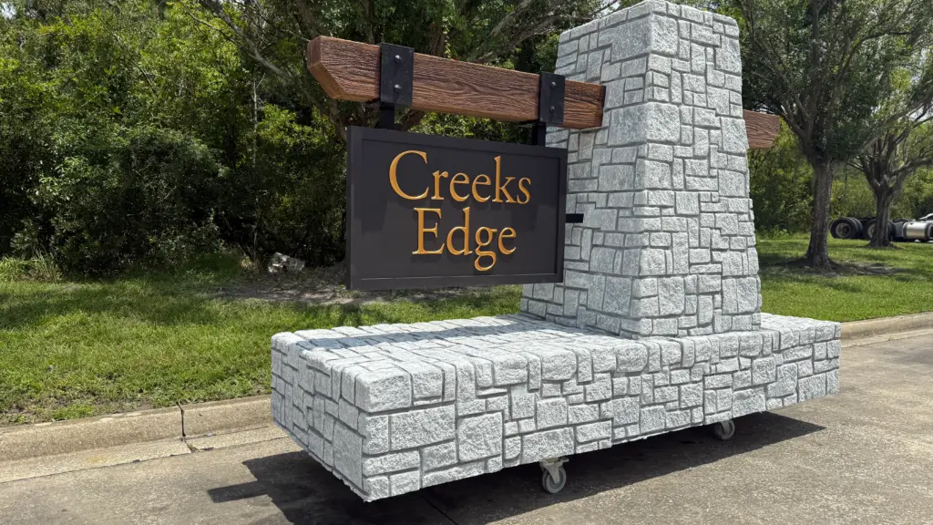 Stacked Faux Stone Pylon