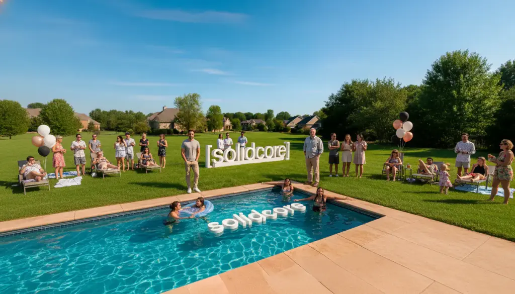 happy birthday floating pool letters